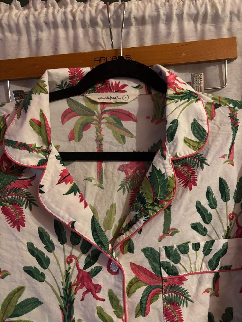 Printfresh White Shirt with Green and Pink Tropical Print - Picture 4 of 14